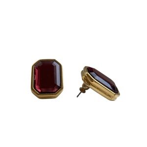 Joan Rivers Gold and Amethyst Stud Earrings
